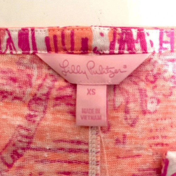 Lilly Pulitzer Sz XS Duval Top Linen Pink Cheeky Melon Rule Breakers NWT… - Picture 4 of 9